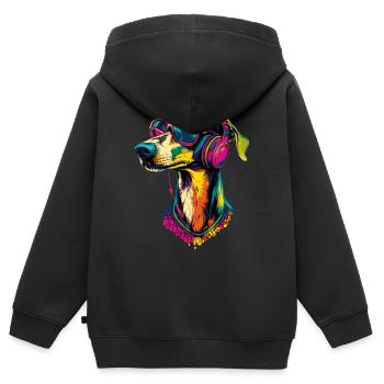 Windhund Hundeliebhaber Jagdhund Liebe Greyhound - Kinder Premium Organic Zip Hoodie - Schwarz - Hinten - AI Model Kid Male (0cm)