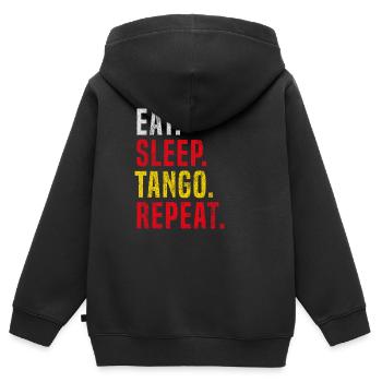Manger Dormir Tango Répéter pour Tango - Sweat Premium à capuche zippé enfant bio - noir - Dos - AI Model Kid Male (0cm)