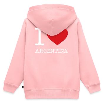 I LOVE ARGENTINA - Kinder Premium Organic Zip Hoodie - Rosa - Hinten - AI Model Kid Female (0cm)