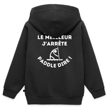 Paddel, Paddelbrett, Paddeln - Kinder Premium Organic Zip Hoodie - Schwarz - Hinten - AI Model Kid Male (0cm)