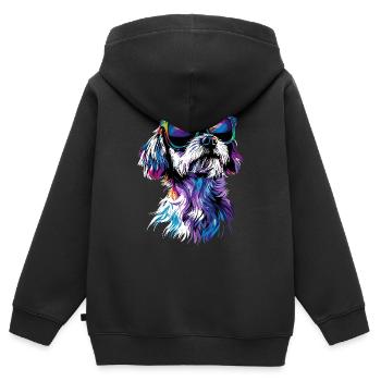 Malteser Kleiner Maltese Hund Liebe Süße Malteser - Kinder Premium Organic Zip Hoodie - Schwarz - Hinten - AI Model Kid Male (0cm)