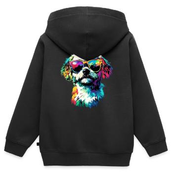 Maltese Little Maltese Dog Love Sweet Maltese - Kids Premium Organic Zip-up Hoodie - black - Back - AI Model Kid Male (0cm)