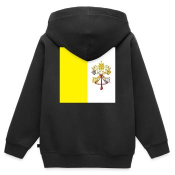 Vatican - Sweat Premium à capuche zippé enfant bio - noir - Dos - AI Model Kid Male (0cm)