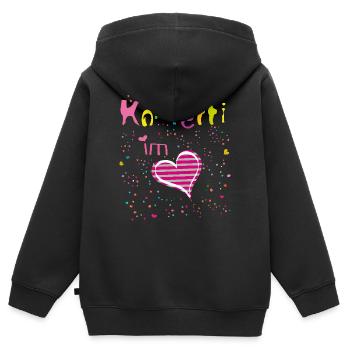 Konfetti im Herzen - Kinder Premium Organic Zip Hoodie - Schwarz - Hinten - AI Model Kid Male (0cm)