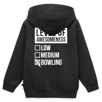 Bowling Bowling Bowling - Sweat Premium à capuche zippé enfant bio - noir - Dos - AI Model Kid Male (0cm)