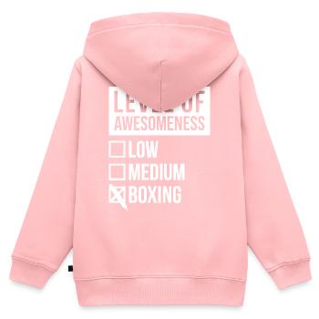boxe - Sweat Premium à capuche zippé enfant bio - rose - Dos - AI Model Kid Female (0cm)