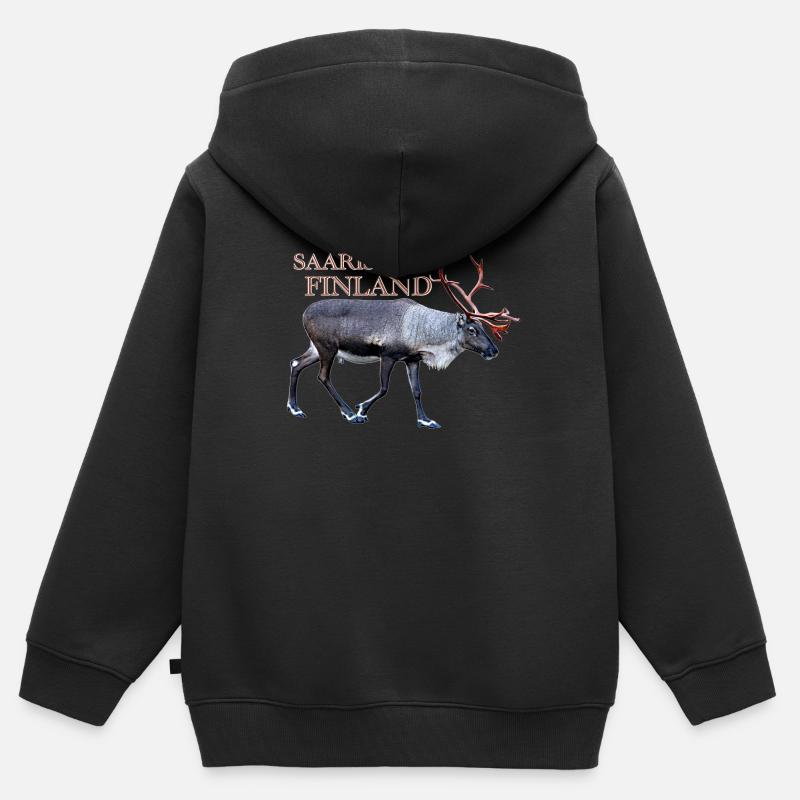 Saariselka - Sweat Premium à capuche zippé enfant bio - noir