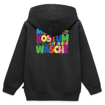 mein kostüm ist in der wäsche - Kinder Premium Organic Zip Hoodie - Schwarz - Hinten - AI Model Kid Male (0cm)