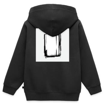Proof Of Concept - The Analog Void - Kinder Premium Organic Zip Hoodie - Schwarz - Hinten - AI Model Kid Male (0cm)