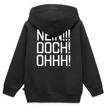 Nein! Doch! Ohh! - Kinder Premium Organic Zip Hoodie - Schwarz - Hinten - AI Model Kid Male (0cm)
