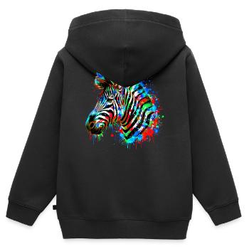 Zebra - Kinder Premium zip hoodie biologisch - zwart - Achter - AI Model Kid Male (0cm)