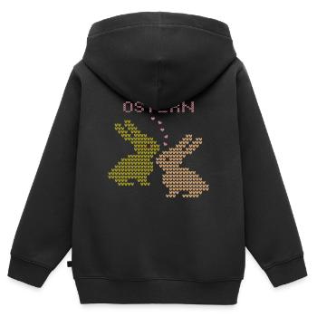 Frohe Ostern - Kinder Premium Organic Zip Hoodie - Schwarz - Hinten - AI Model Kid Male (0cm)