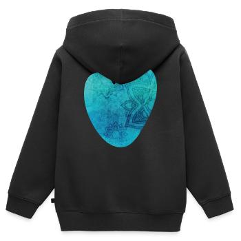 Yoga Herz Mandala Muster Meditation Liebe Fan om - Kinder Premium Organic Zip Hoodie - Schwarz - Hinten - AI Model Kid Male (0cm)