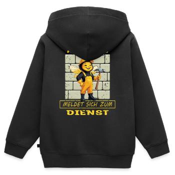 Trainee craftswoman - Kids Premium Organic Zip-up Hoodie - black - Back - AI Model Kid Male (0cm)