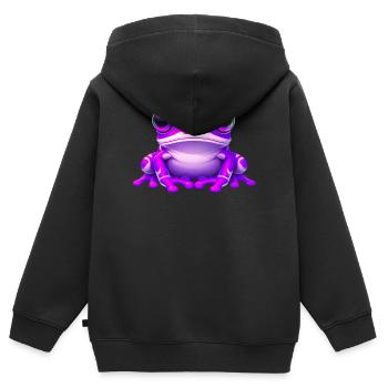 Grenouille - Sweat Premium à capuche zippé enfant bio - noir - Dos - AI Model Kid Male (0cm)
