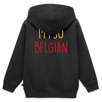 I'M SO BELGIAN Belgisch Belgien - Kinder Premium Organic Zip Hoodie - Schwarz - Hinten - AI Model Kid Male (0cm)