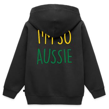 I'M SO AUSSIE Australisch Australien - Kinder Premium Organic Zip Hoodie - Schwarz - Hinten - AI Model Kid Male (0cm)