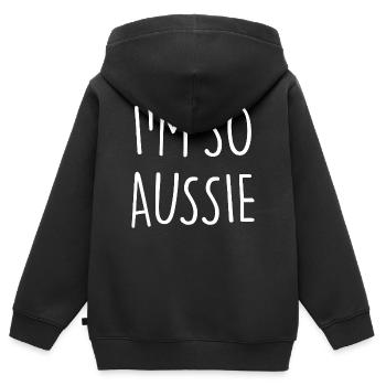 I'M SO AUSSIE Australien - Kinder Premium Organic Zip Hoodie - Schwarz - Hinten - AI Model Kid Male (0cm)