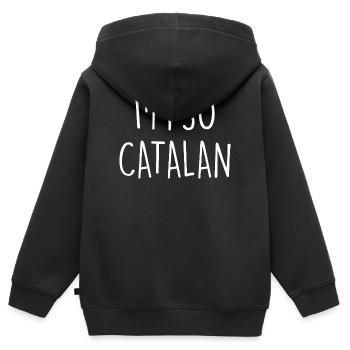 JE SUIS TELLEMENT CATALAN, Catalogne - Sweat Premium à capuche zippé enfant bio - noir - Dos - AI Model Kid Male (0cm)