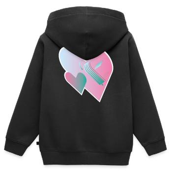 Love Assemble 00 - Kids Premium Organic Zip-up Hoodie - black - Back - AI Model Kid Male (0cm)