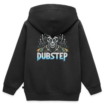 dubstep cyborg - Sweat Premium à capuche zippé enfant bio - noir - Dos - AI Model Kid Male (0cm)