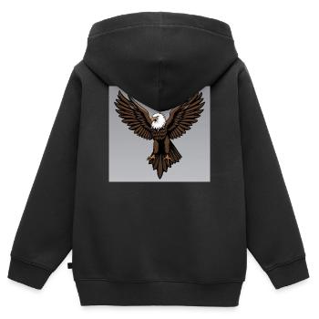 Aigle - Sweat Premium à capuche zippé enfant bio - noir - Dos - AI Model Kid Male (0cm)