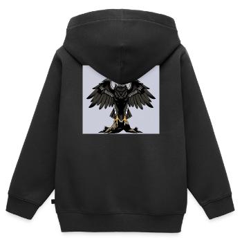 Aigle - Sweat Premium à capuche zippé enfant bio - noir - Dos - AI Model Kid Male (0cm)