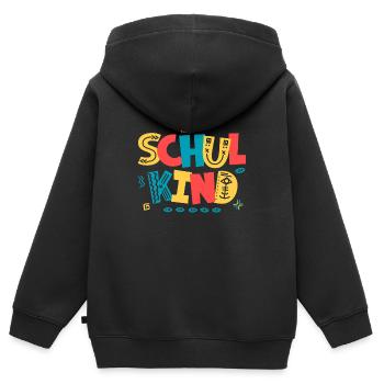 Schulkind - Kinder Premium Organic Zip Hoodie - Schwarz - Hinten - AI Model Kid Male (0cm)