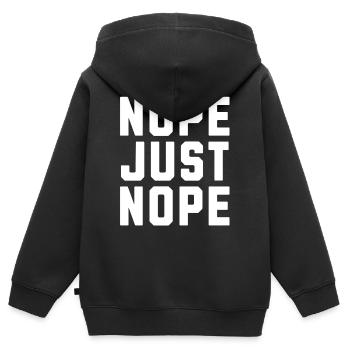 Non, juste non - Sweat Premium à capuche zippé enfant bio - noir - Dos - AI Model Kid Male (0cm)