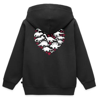 Ich liebe Dinosaurier - Kinder Premium Organic Zip Hoodie - Schwarz - Hinten - AI Model Kid Male (0cm)