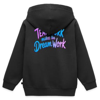 Teamwork makes the dream work - Kinder Premium Organic Zip Hoodie - Schwarz - Hinten - AI Model Kid Male (0cm)