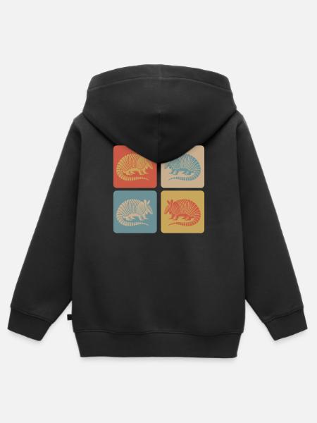 Vintage Armadillo Armadillo Pop Art - Kids Premium Organic Zip-up Hoodie - black