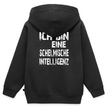 KI Spruch Ich bin eine schelmische Intelligenz - Kinder Premium Organic Zip Hoodie - Schwarz - Hinten - AI Model Kid Male (0cm)