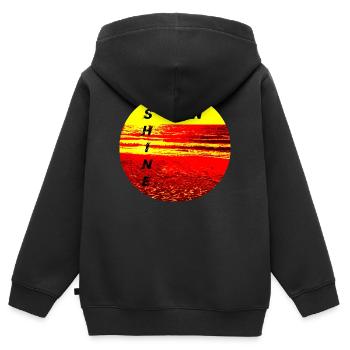 SunShine Feu Coucher de soleil Été Soleil Feu - Sweat Premium à capuche zippé enfant bio - noir - Dos - AI Model Kid Male (0cm)