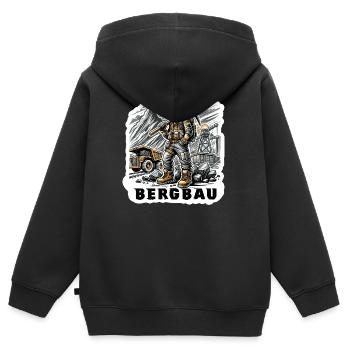 Travail acharné dans l’exploitation minière - Sweat Premium à capuche zippé enfant bio - noir - Dos - AI Model Kid Male (0cm)