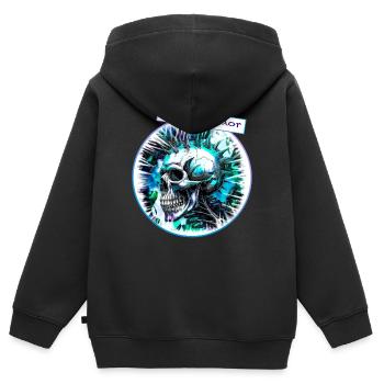 Conquistador - Kinder Premium Organic Zip Hoodie - Schwarz - Hinten - AI Model Kid Male (0cm)