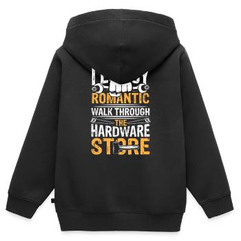 Romantic walk through hardware store - Kinder Premium Organic Zip Hoodie - Schwarz - Hinten - AI Model Kid Male (0cm)