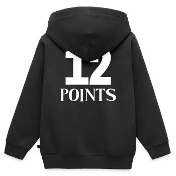 Concours Eurovision de la chanson 12 points - Sweat Premium à capuche zippé enfant bio - noir - Dos - AI Model Kid Male (0cm)