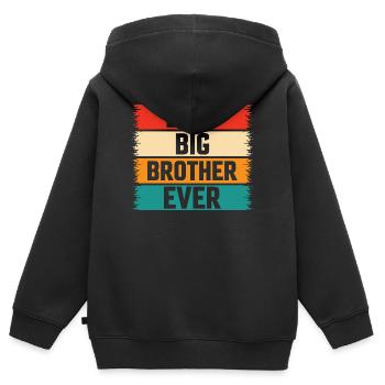 Der beste Big Brother aller Zeiten! Der beste Big Brother aller Zeiten - Kinder Premium Organic Zip Hoodie - Schwarz - Hinten - AI Model Kid Male (0cm)