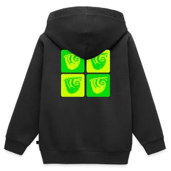 Paresseuse détendue – allez-y doucement - Sweat Premium à capuche zippé enfant bio - noir - Dos - AI Model Kid Male (0cm)