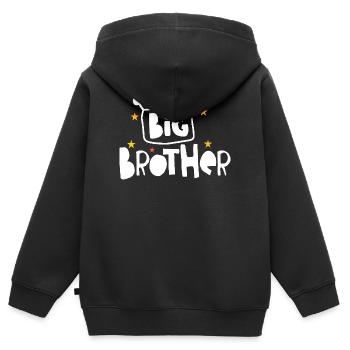 Großer Bruder - Kinder Premium Organic Zip Hoodie - Schwarz - Hinten - AI Model Kid Male (0cm)