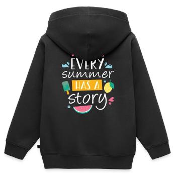 Jeder Sommer hat eine Geschichte - Kinder Premium Organic Zip Hoodie - Schwarz - Hinten - AI Model Kid Male (0cm)