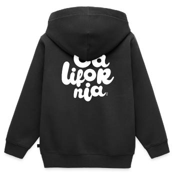 California - Weiß - Kinder Premium Organic Zip Hoodie - Schwarz - Hinten - AI Model Kid Male (0cm)