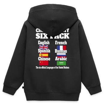 Sprachen Sixpack - Kinder Premium Organic Zip Hoodie - Schwarz - Hinten - AI Model Kid Male (0cm)