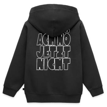 Ach nö jetzt nicht - kein Bock - Kinder Premium Organic Zip Hoodie - Schwarz - Hinten - AI Model Kid Male (0cm)