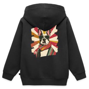 Bullterrier Kampfhund Hunderasse - Kinder Premium Organic Zip Hoodie - Schwarz - Hinten - AI Model Kid Male (0cm)