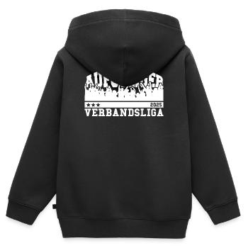 Aufsteiger 2025 Verbandsliga Aufstieg Fußball - Kinder Premium Organic Zip Hoodie - Schwarz - Hinten - AI Model Kid Male (0cm)