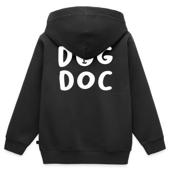 Chien Doc Docteur Chiens Fan Animal Amour Chien Propriétaire Bello - Sweat Premium à capuche zippé enfant bio - noir - Dos - AI Model Kid Male (0cm)