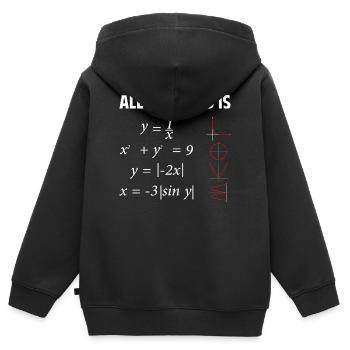 Alles, was du brauchst, ist Liebe - Kinder Premium Organic Zip Hoodie - Schwarz - Hinten - AI Model Kid Male (0cm)