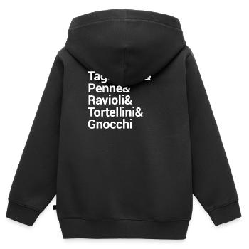 Pasta Culinary Typography Design - Kids Premium Organic Zip-up Hoodie - black - Back - AI Model Kid Male (0cm)